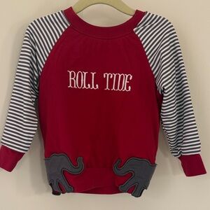 Kids' Red and Gray Alabama Sweatshirt with Elephant Design